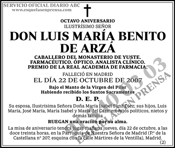 Luis María Benito de Arzá